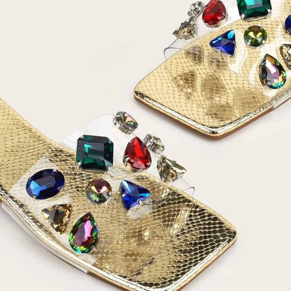Clearn Jewel Colorful Gemstone Sandals